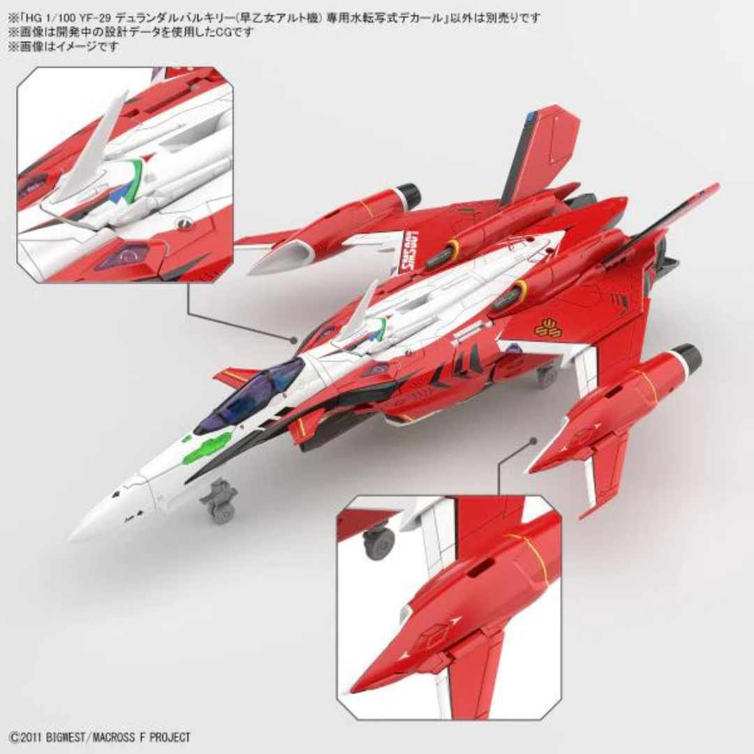 Bandai HG 1/100 超時空要塞 YF-29 杜蘭朵女武神 （早乙女有人專用）貼紙《超時空要塞 F》