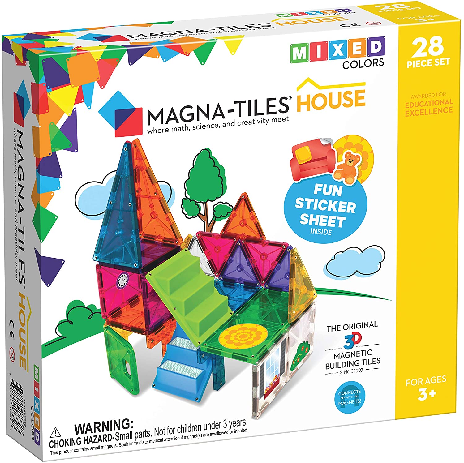 Magna-Tiles 磁力片積木玩具 - 透光彩屋 28塊套裝