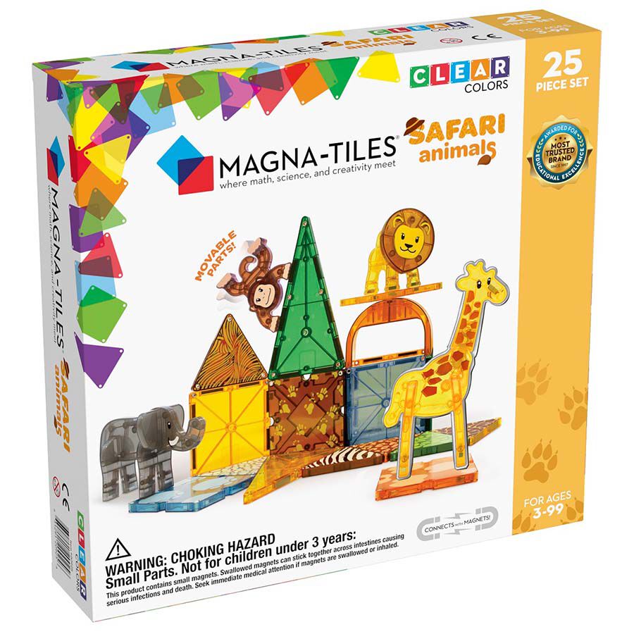 Magna-Tiles 磁力片積木玩具 - 野生動物 25塊套裝