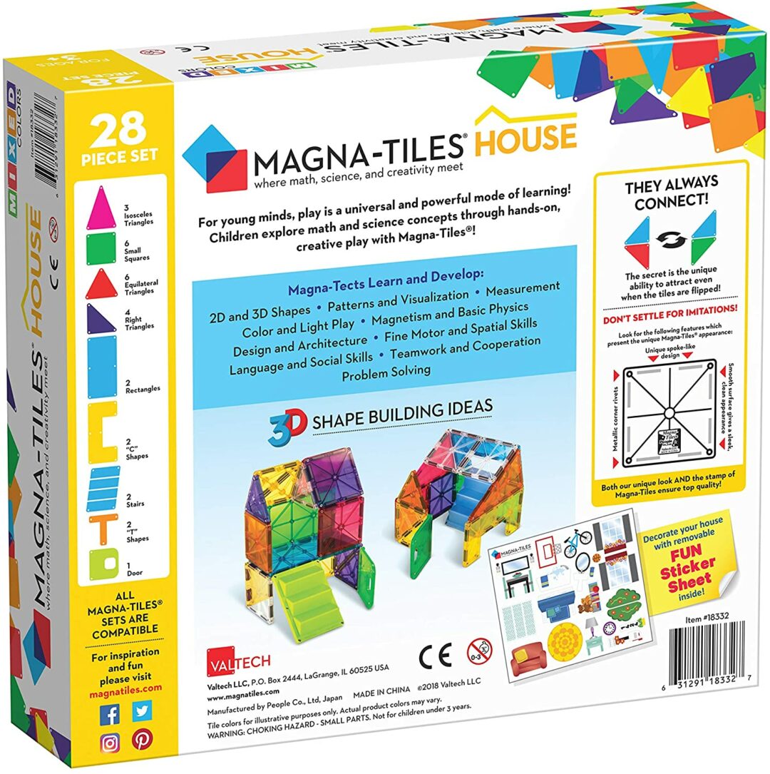 Magna-Tiles 磁力片積木玩具 - 透光彩屋 28塊套裝